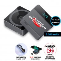 5000 mAh - stylov&aacute; magnetick&aacute; power banka NEXIUM 3 v 1, s 15W bezdr&aacute;tov&yacute;m nab&iacute;jen&iacute;m a PD 20 W