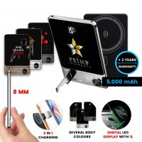 5000mAh ultratenká magnetická kovová power banka QUANTUM 3 v 1, s 15W bezdrátovým nabíjením a PD 20 W