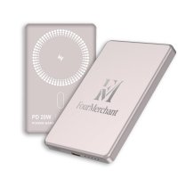 5000 mAh - ultratenk&aacute; kovov&aacute; magnetick&aacute; power banka s 15W bezdr&aacute;tov&yacute;m nab&iacute;jen&iacute;m a PD 20 W
