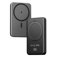 5000 mAh &ndash; magnetick&aacute; power banka s 15W bezdr&aacute;tov&yacute;m nab&iacute;jen&iacute;m, PD 20 W a stoj&aacute;nkem