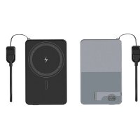 5000 mAh - magnetick&aacute; kovov&aacute; power banka STEELIX s 15W bezdr&aacute;tov&yacute;m nab&iacute;jen&iacute;m a PD 20 W