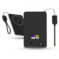 5000 mAh - magnetick&aacute; kovov&aacute; power banka ORBIX 3 v 1, s 15W bezdr&aacute;tov&yacute;m nab&iacute;jen&iacute;m a PD 20 W