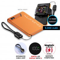 5000 mAh - magnetick&aacute; kovov&aacute; power banka ORBIX 3 v 1, s 15W bezdr&aacute;tov&yacute;m nab&iacute;jen&iacute;m a PD 20 W
