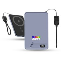 5000 mAh - magnetick&aacute; kovov&aacute; power banka ORBIX 3 v 1, s 15W bezdr&aacute;tov&yacute;m nab&iacute;jen&iacute;m a PD 20 W