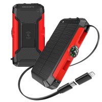 20000 mAh - sol&aacute;rn&iacute; power banka s dynamem, bezdr&aacute;tov&yacute;m nab&iacute;jen&iacute;m, kompasem a sv&iacute;tilnou