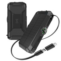 20000 mAh - sol&aacute;rn&iacute; power banka s dynamem, bezdr&aacute;tov&yacute;m nab&iacute;jen&iacute;m, kompasem a sv&iacute;tilnou