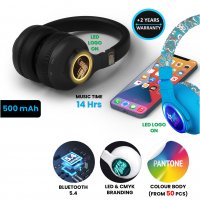 N&aacute;hlavn&iacute; Bluetooth sluch&aacute;tka s možnost&iacute; LED loga