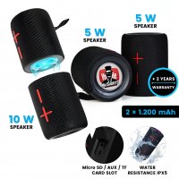 10W duální bezdrátový TWS reproduktor TWINS, s magnetickým přichycením