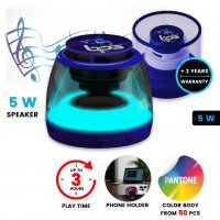 5W magnetick&yacute; bezdr&aacute;tov&yacute; reproduktor MagBeat, ve vlastn&iacute;ch barv&aacute;ch CMYK + LED logo