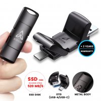 Vysokorychlostn&iacute; přenosn&yacute; SSD disk SwiftPro, s konektory USB-C a USB-A, USB 3.2