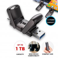 Vysokorychlostn&iacute; přenosn&yacute; SSD disk SwiftPro, s konektory USB-C a USB-A, USB 3.2