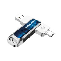 KOVOVÝ OTOČNÝ USB 3.1 FLASH DISK S KONEKTORY USB-C (TYPE-C) A USB-A