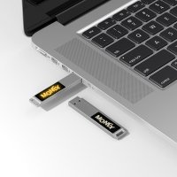 SLIM KOVOVÝ USB FLASH DISK S LED LOGEM