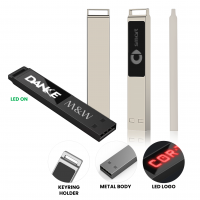 SLIM KOVOVÝ USB FLASH DISK S LED LOGEM