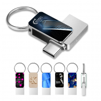 MINI USB 2.0 / 3.0 FLASH DISK S KONEKTORY USB-A + USB-C (TYPE-C), VLASTNÍ BARVY