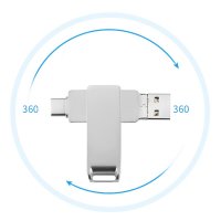 3 v 1 OTOČNÝ FLASH DISK, USB-A + MICRO USB + USB-C (TYPE-C)