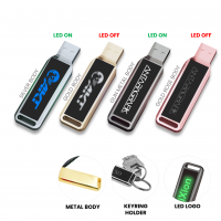 KOVOVÝ USB FLASH DISK S LED LOGEM