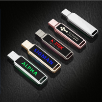 KOVOVÝ USB FLASH DISK S LED LOGEM