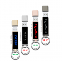 KOVOVÝ USB FLASH DISK S LED LOGEM