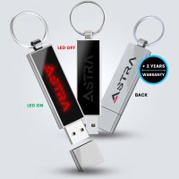 Kovov&yacute; USB flash disk s LED logem