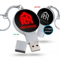 Kovov&yacute; USB flash disk s LED logem