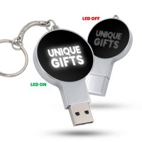 Kovov&yacute; USB flash disk s LED logem