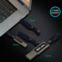 Mini kovový USB flash disk s LED logem