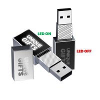 Kovový USB 2.0/3.0 flash disk s LED logem