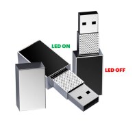 Kovový USB 2.0/3.0 flash disk s LED logem