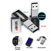 Kovový USB 2.0/3.0 flash disk s LED logem