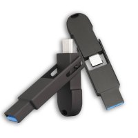 Kovový OTG USB 2.0/3.0 flash disk s USB-C a USB-A