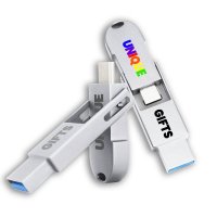 Kovový OTG USB 2.0/3.0 flash disk s USB-C a USB-A