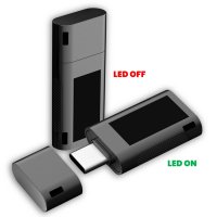 Kovový mini USB 2.0/3.0 flash disk s LED logem