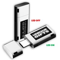 Kovový mini USB 2.0/3.0 flash disk s LED logem