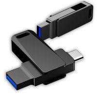 Kovový otočný USB 2.0/3.0 flash disk s USB-C a USB-A