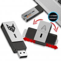 Otočn&yacute; USB flash disk s USB-C a USB-A