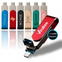Otočn&yacute; USB flash disk FLIPSTER, s USB-C, USB-A
a micro USB