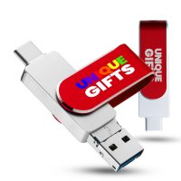 Otočn&yacute; USB flash disk FLIPSTER, s USB-C, USB-A
a micro USB