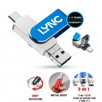 Otočn&yacute; USB flash disk FLIPSTER, s USB-C, USB-A
a micro USB