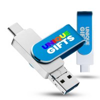 Otočn&yacute; USB flash disk FLIPSTER, s USB-C, USB-A
a micro USB