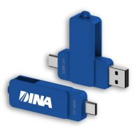 OTOČNÝ USB FLASH DISK, S USB-C A USB-A