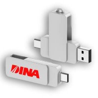 OTOČNÝ USB FLASH DISK, S USB-C A USB-A