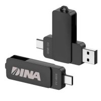 OTOČNÝ USB FLASH DISK, S USB-C A USB-A