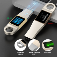 MINI USB FLASH DISK 2.0/3.0 S LED LOGEM, KOV A DŘEVO