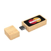 DŘEVĚNÝ USB FLASH DISK S LED LOGEM, S USB-C