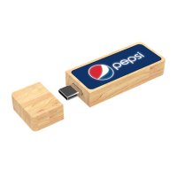 DŘEVĚNÝ USB FLASH DISK S LED LOGEM, S USB-C