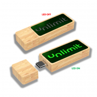 DŘEVĚNÝ USB FLASH DISK S LED LOGEM, S USB-C