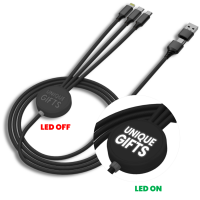 Dlouhý nabíjecí kabel 6 v 1, s LED logem