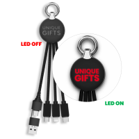 KRÁTKÝ NABÍJECÍ USB KABEL 6 V 1, S LED LOGEM