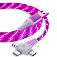 SVÍTICÍ DATOVÝ A NABÍJECÍ USB KABEL 3 V 1